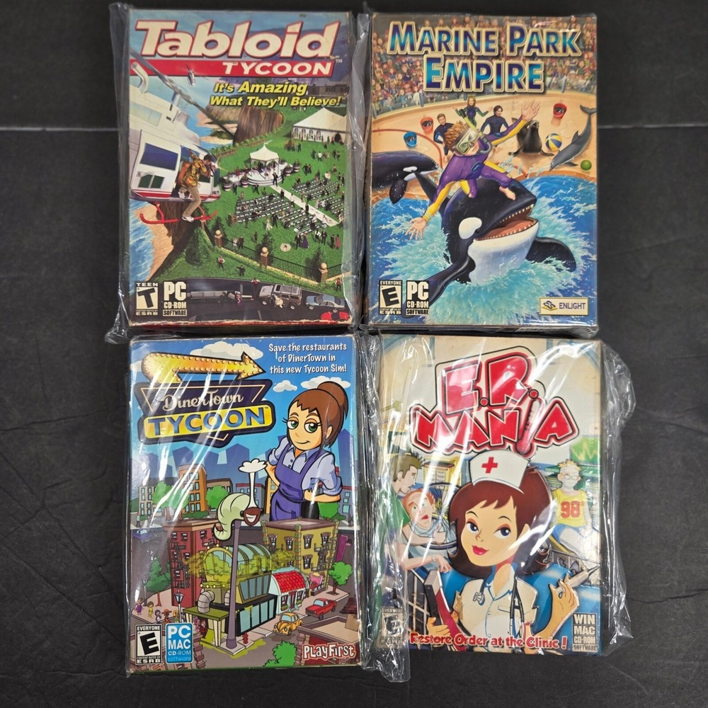 PC‎ Games Tycoon Lot - Tabloid, Marine Park, DinerTown, ER Mania
